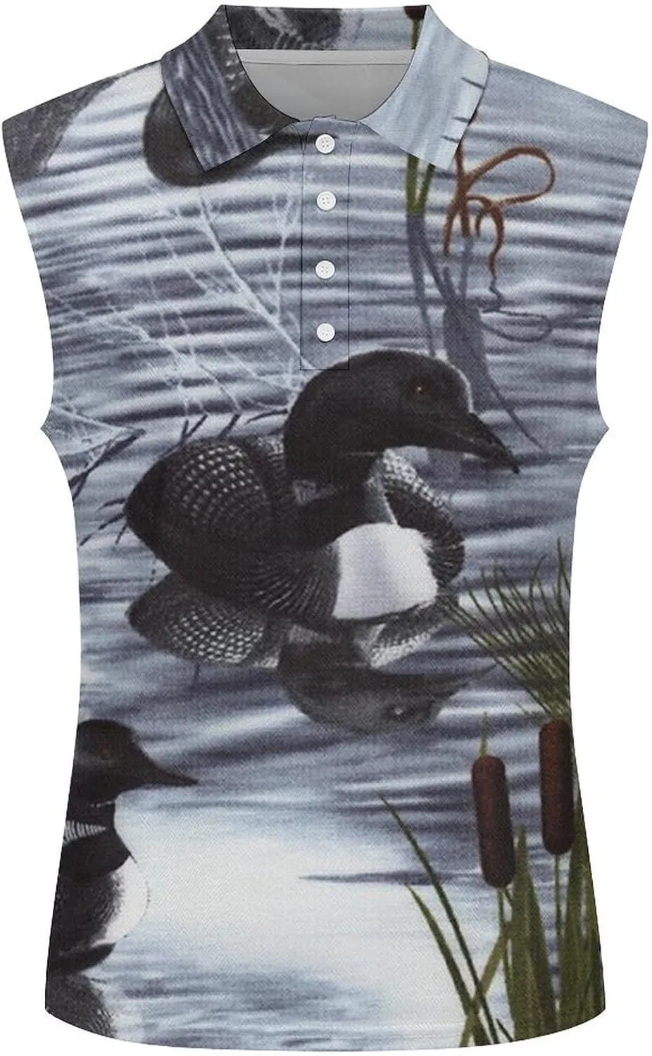 Loons Duck Women's Sleeveless Golf Polo Shirts Athletic Tank Tops