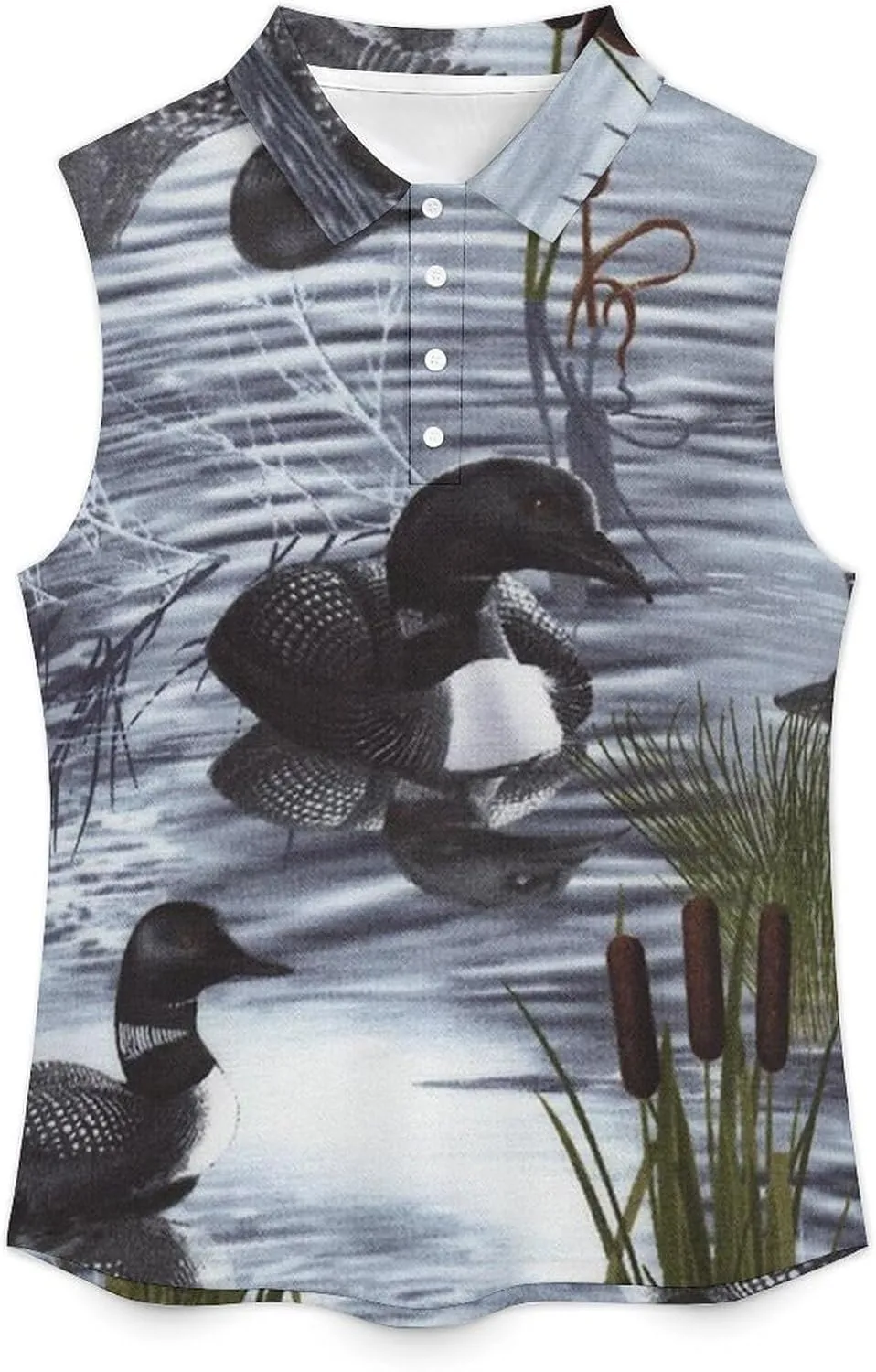 Loons Duck Women's Sleeveless Golf Polo Shirts Athletic Tank Tops