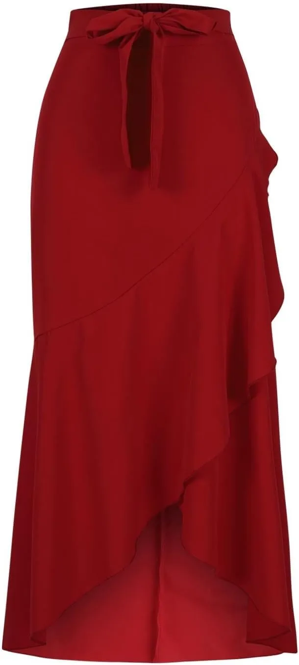 Loose Fit Skorts for Women Maxi Long Elegant Wrap High Cut Criss Cross Skort Women 2025