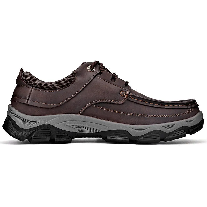Male PU Plus Size Leather Shoes Outdoor Hiking Shoes