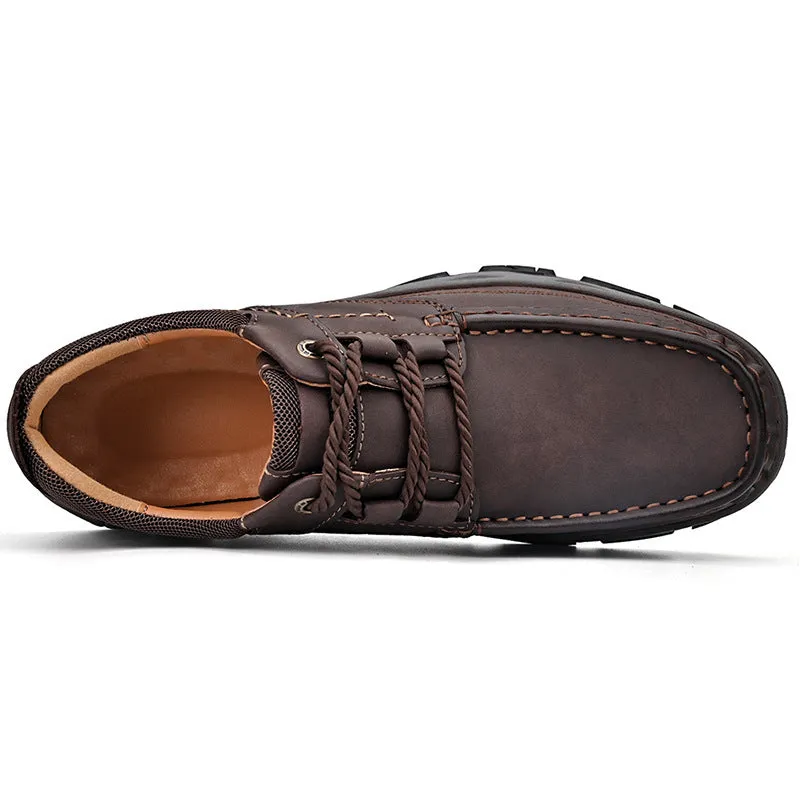 Male PU Plus Size Leather Shoes Outdoor Hiking Shoes