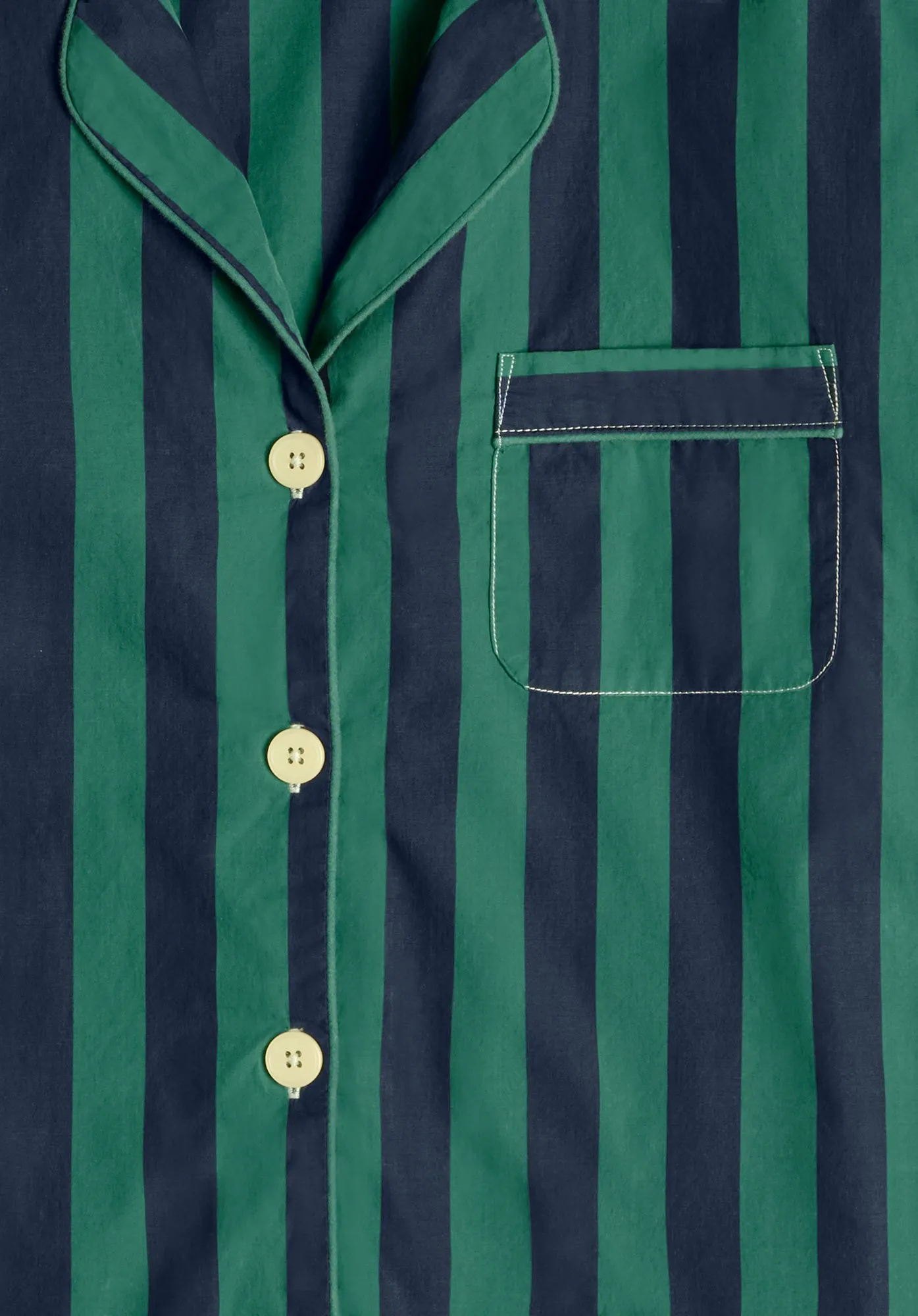 Marina Pajama Set in Green Cabana Stripe