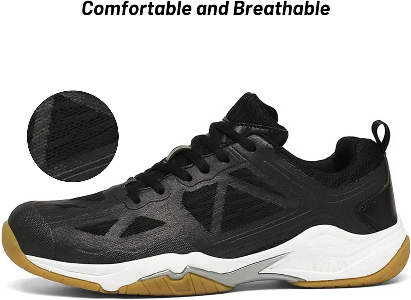 Maylrvjv Men's Badminton Shoes Lightweight Wear-Resistant Indoor Court Training Racketball Squash Tennis Athletic Shoes