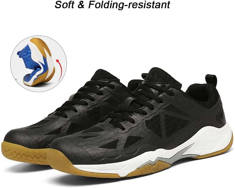 Maylrvjv Men's Badminton Shoes Lightweight Wear-Resistant Indoor Court Training Racketball Squash Tennis Athletic Shoes