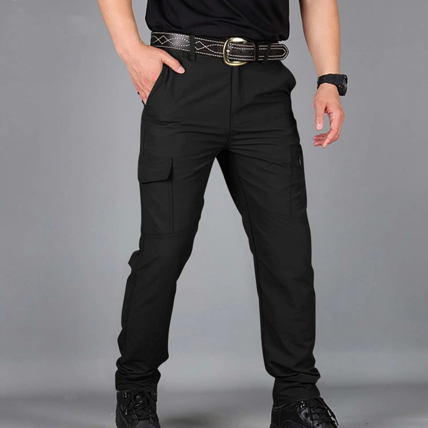 Mencomfy Cargo Pants, Pants for Men Relaxed Fit Waterproof Ripstop Tactic Outdoor Hiking Work Stretch Trousers