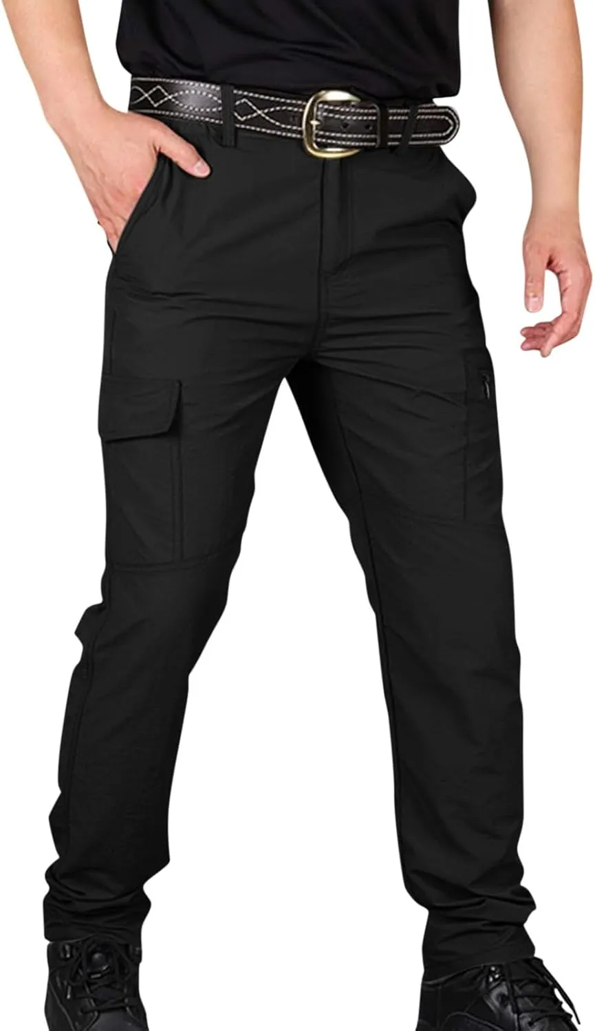 Mencomfy Cargo Pants, Pants for Men Relaxed Fit Waterproof Ripstop Tactic Outdoor Hiking Work Stretch Trousers