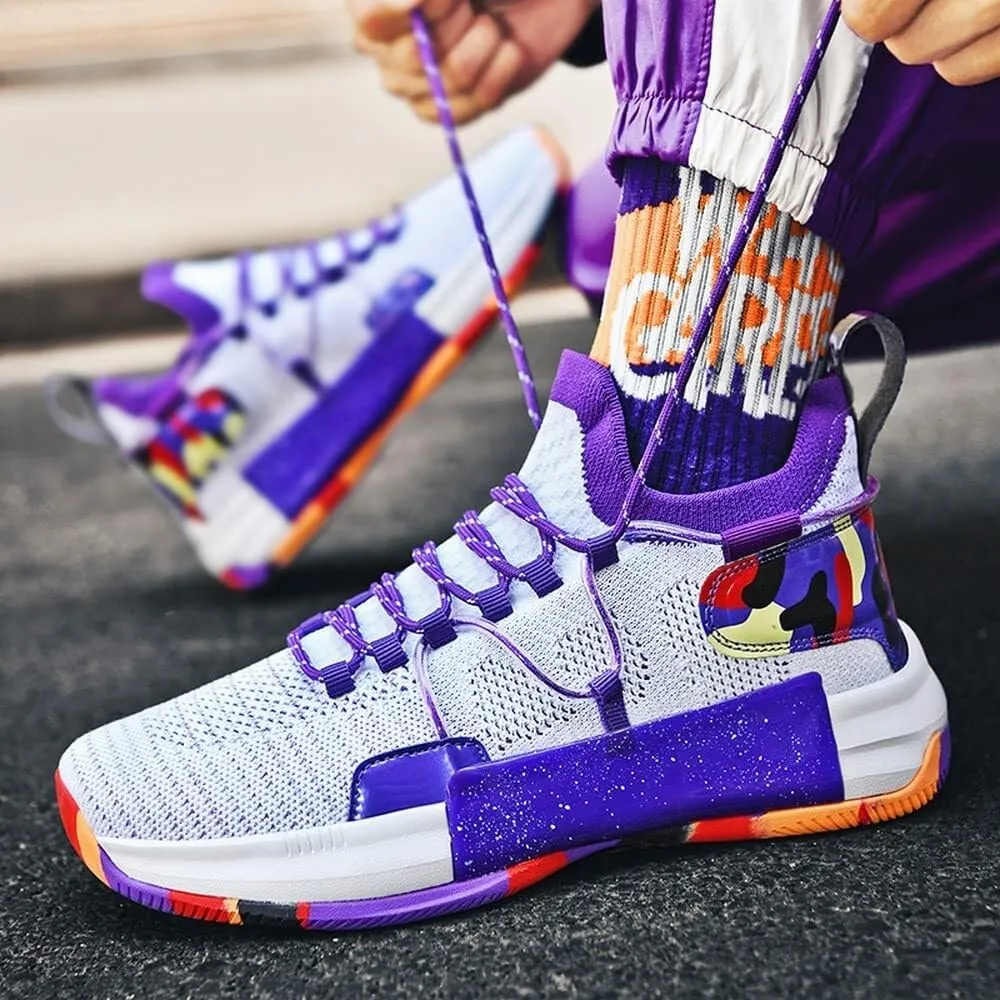 Men's Basketball Shoes are Breathable Lightweight Anti Slip Wear-Resistant Sports Training Boots