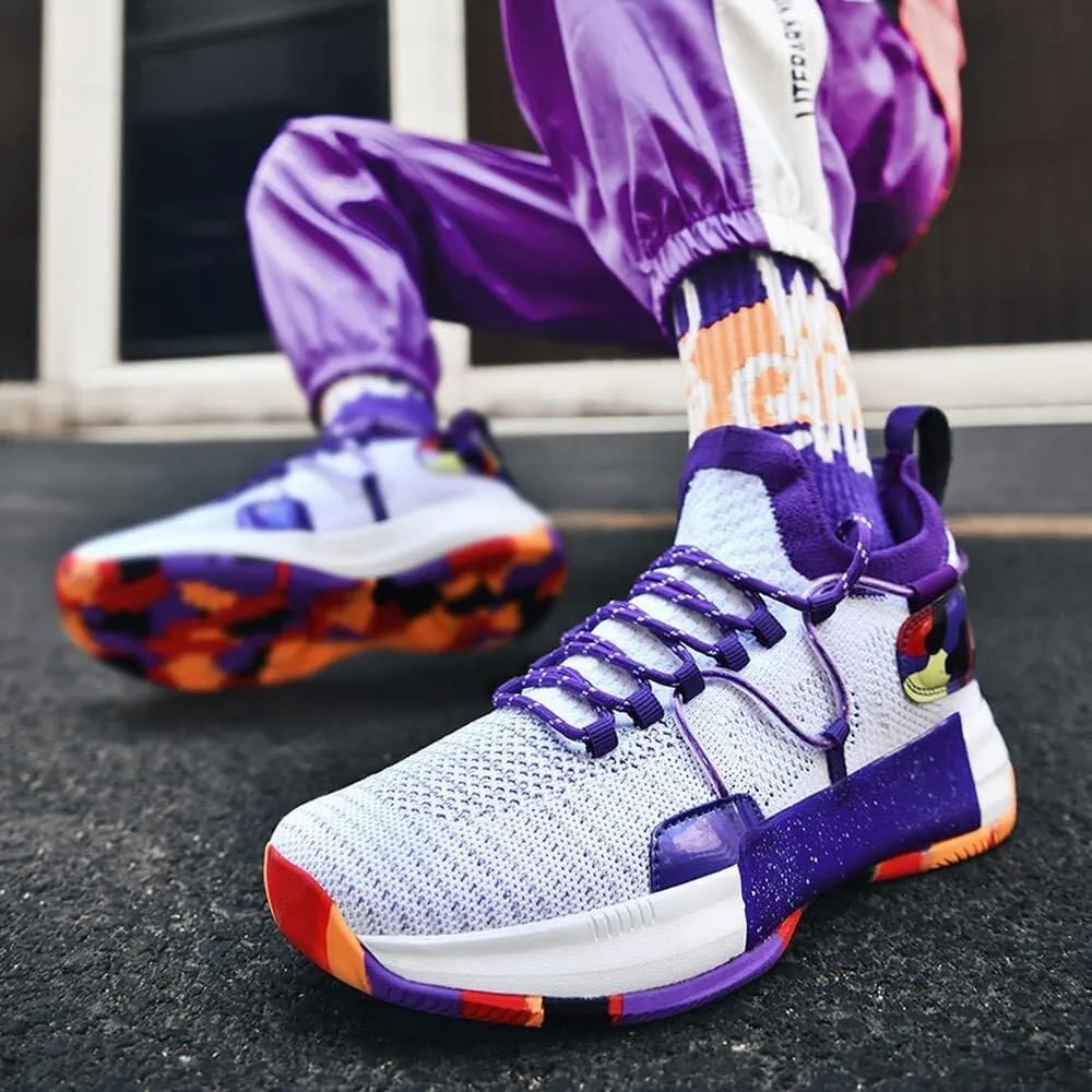 Men's Basketball Shoes are Breathable Lightweight Anti Slip Wear-Resistant Sports Training Boots