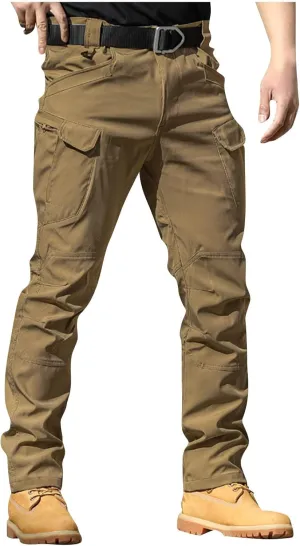 Mens Cargo Pants Casual Multi Pockets Pants Big and Tall Stretch Hunting Pants Casual Relaxed Fit Match Trousers