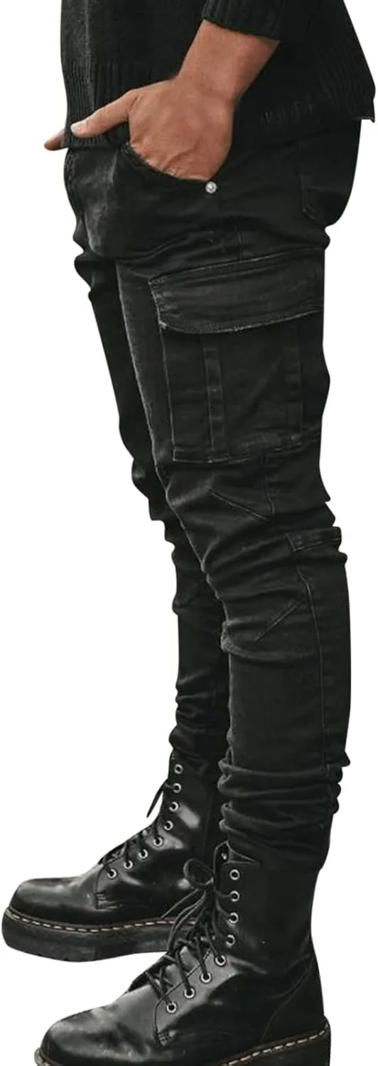 Mens Cargo Sweatpants Relaxed Tooling Multi-pocket Men's Color Men's pants Hiking Sweatpants Casual Athletic Jogger