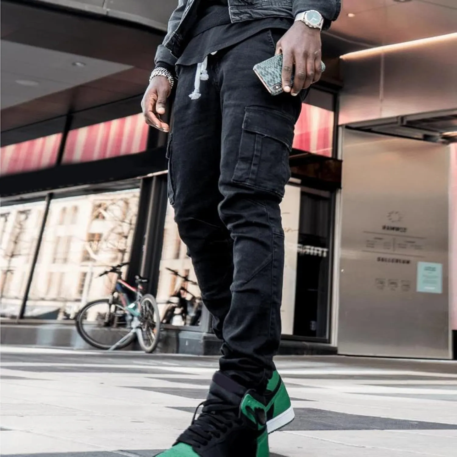 Mens Cargo Sweatpants Relaxed Tooling Multi-pocket Men's Color Men's pants Hiking Sweatpants Casual Athletic Jogger