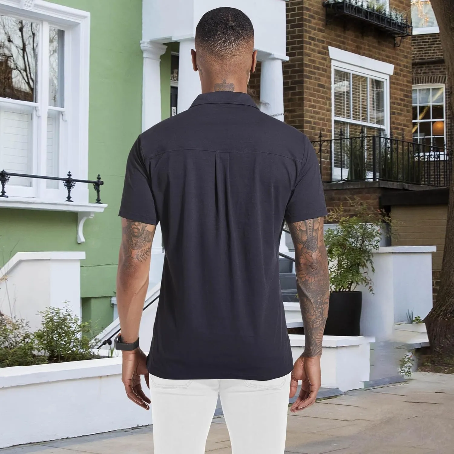 Men's Casual Button Down Untucked Shirts Short Sleeve Summer Beach Textured Wrinkle Free Stretch Dress Shirt