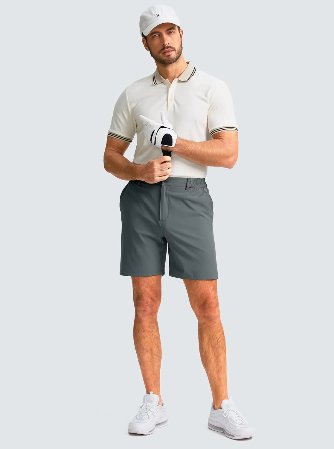Men's Casual Shorts 7" Lightweight Golf Shorts for Men Stretch with 3 Pockets Quick Dry Breathable Work Shorts