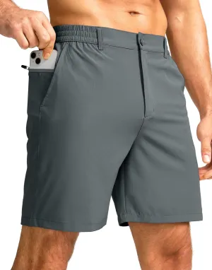 Men's Casual Shorts 7" Lightweight Golf Shorts for Men Stretch with 3 Pockets Quick Dry Breathable Work Shorts