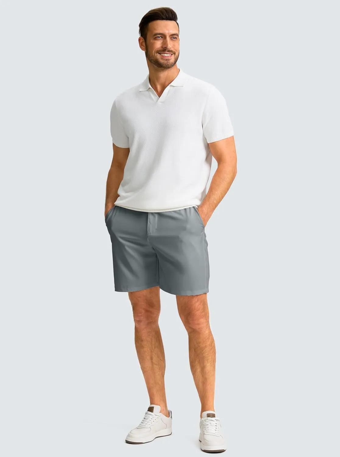 Men's Casual Shorts 7" Lightweight Golf Shorts for Men Stretch with 3 Pockets Quick Dry Breathable Work Shorts
