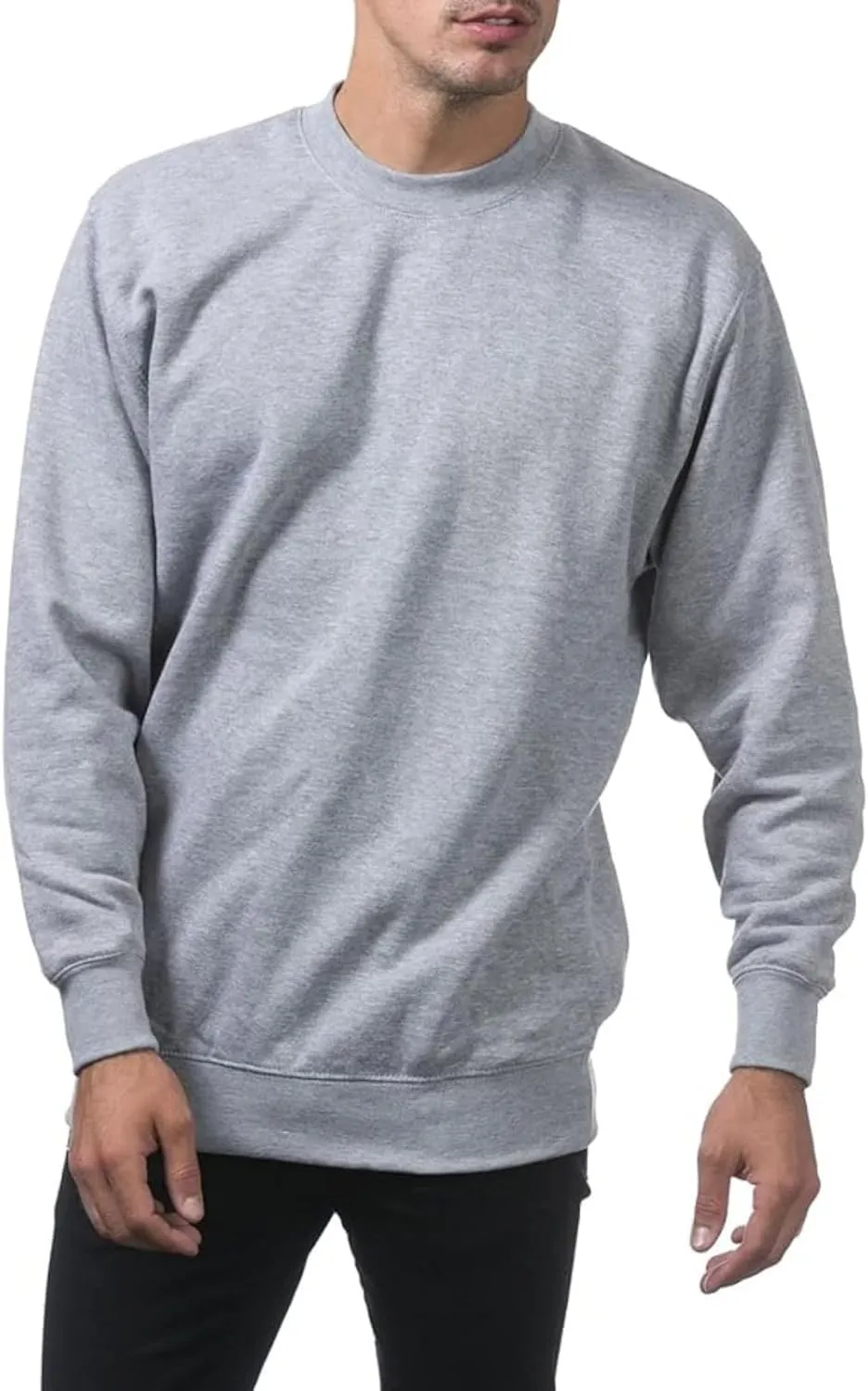 Men's Crewneck Sweatshirt Plain Sweatshirts Athletic Workout Sweat Shirts Soft Long Sleeve Pullover Shirt