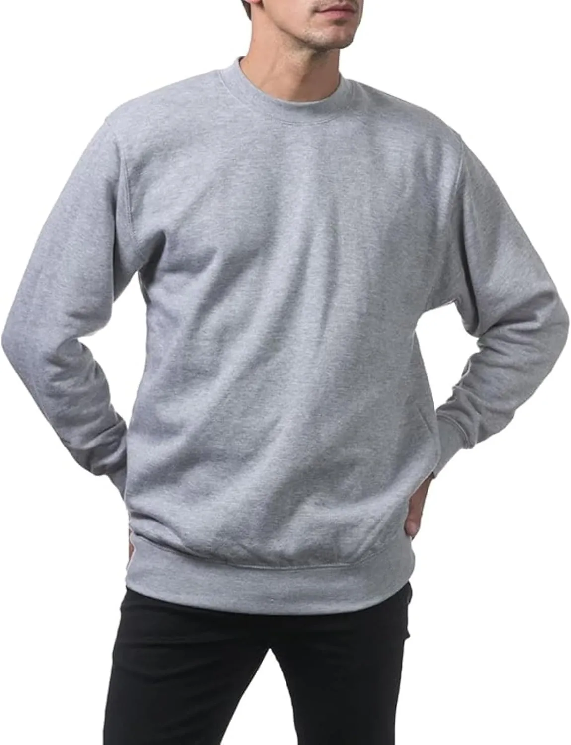 Men's Crewneck Sweatshirt Plain Sweatshirts Athletic Workout Sweat Shirts Soft Long Sleeve Pullover Shirt