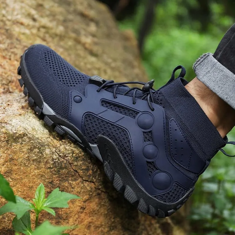 Mens High Top Water Shoes Breathable Hiking Shoes Quick Drying Sports Aqua Barefoot Shoes Non Slip Walking Fishing Shoes