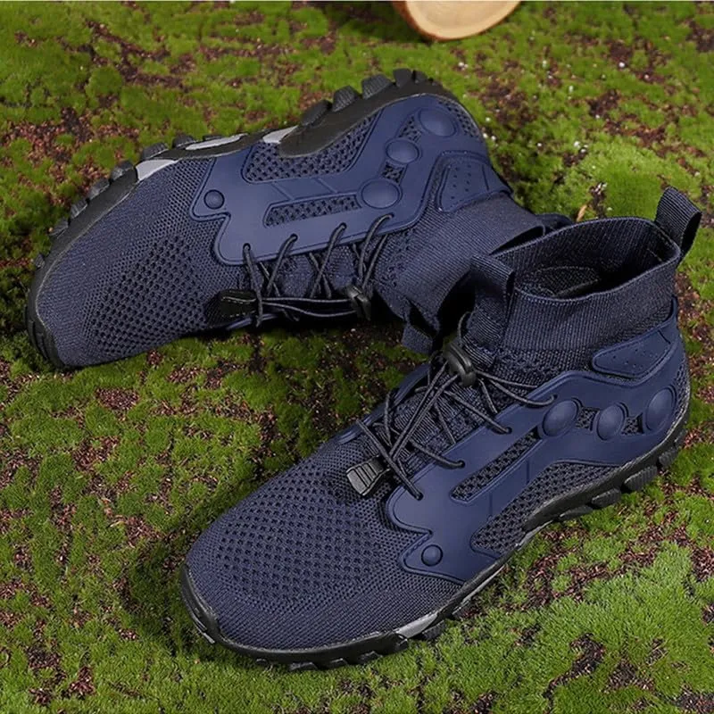 Mens High Top Water Shoes Breathable Hiking Shoes Quick Drying Sports Aqua Barefoot Shoes Non Slip Walking Fishing Shoes