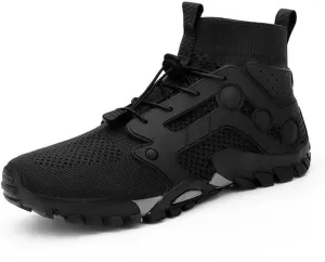 Mens High Top Water Shoes Breathable Hiking Shoes Quick Drying Sports Aqua Barefoot Shoes Non Slip Walking Fishing Shoes