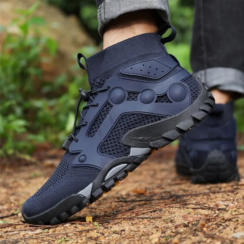 Mens High Top Water Shoes Breathable Hiking Shoes Quick Drying Sports Aqua Barefoot Shoes Non Slip Walking Fishing Shoes