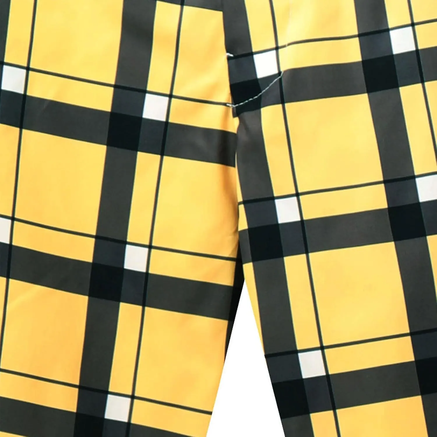 Men's Plaid Pants Regular Fit Elastic Waist Casual Pants Comfortable Tapered Leg Pants with 2 Pockets