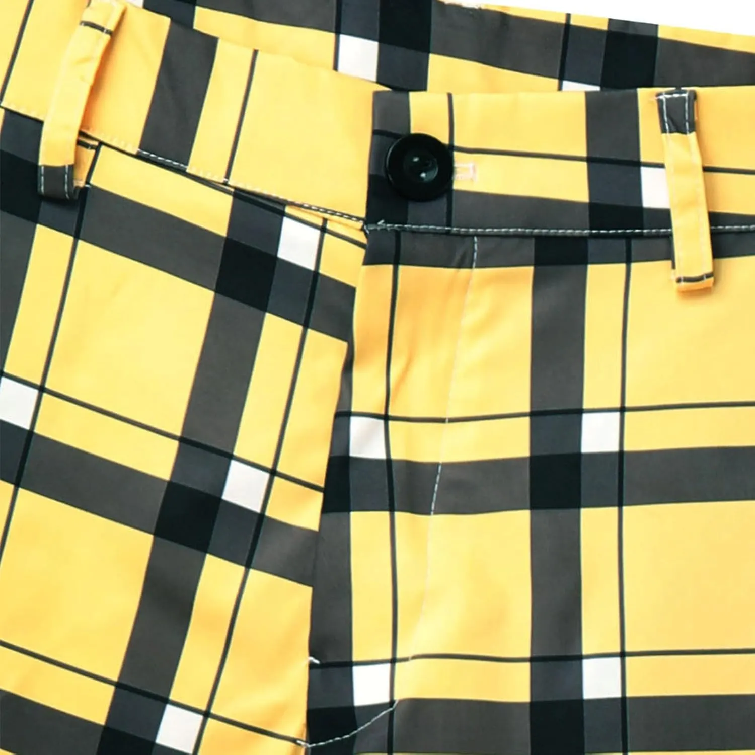 Men's Plaid Pants Regular Fit Elastic Waist Casual Pants Comfortable Tapered Leg Pants with 2 Pockets