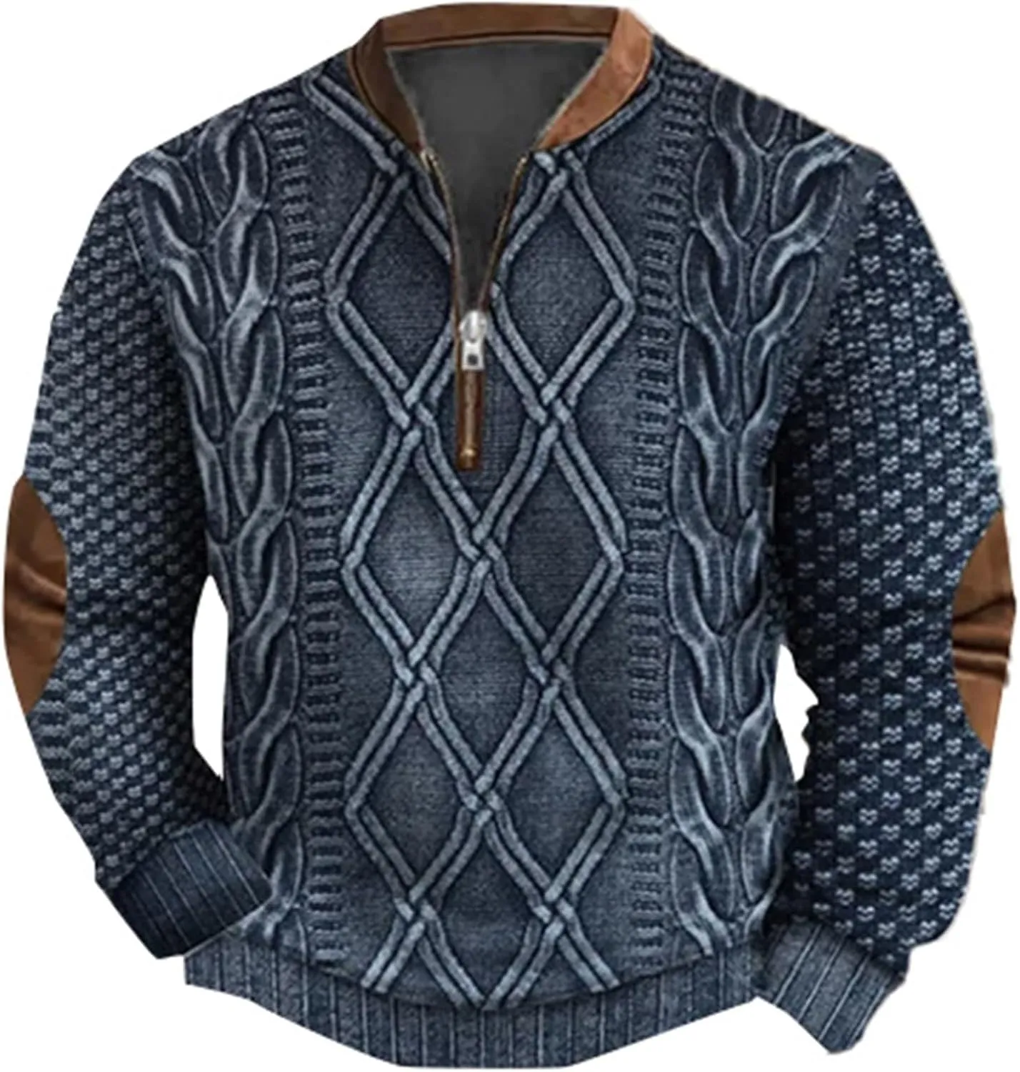 Men's Quarter Zip Up Sweaters Polo Sweatshirt Long Sleeved Hoodie Mens Casual Sweater Like Sweatshirt Zip Up
