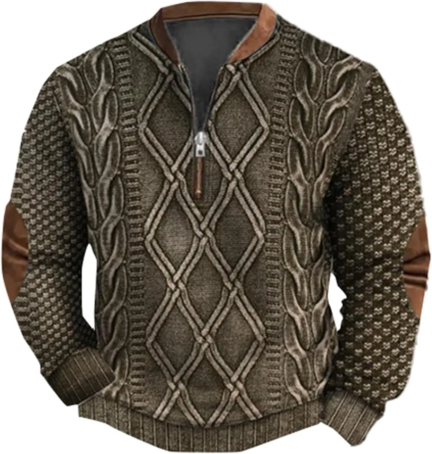 Men's Quarter Zip Up Sweaters Polo Sweatshirt Long Sleeved Hoodie Mens Casual Sweater Like Sweatshirt Zip Up