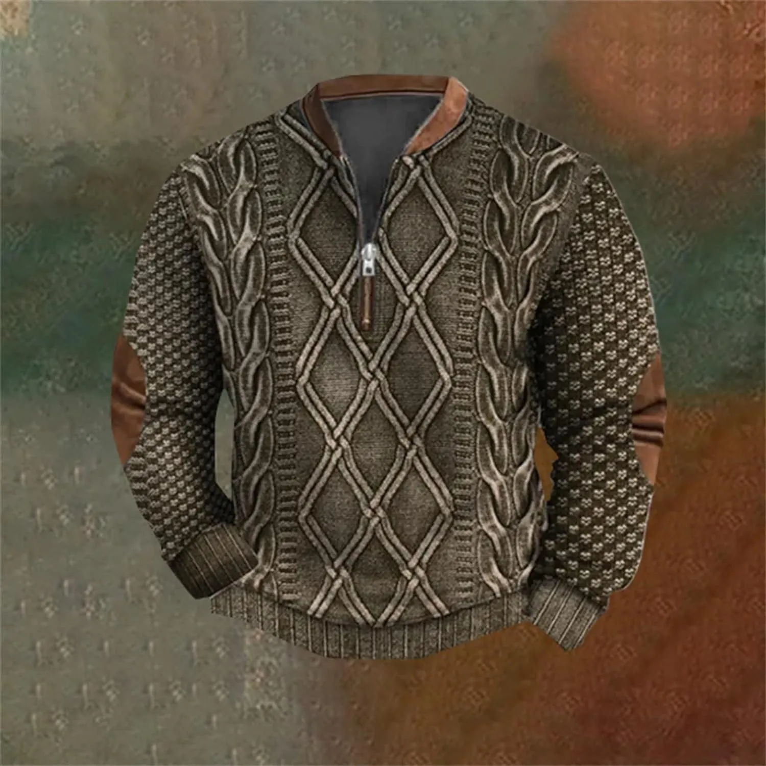 Men's Quarter Zip Up Sweaters Polo Sweatshirt Long Sleeved Hoodie Mens Casual Sweater Like Sweatshirt Zip Up