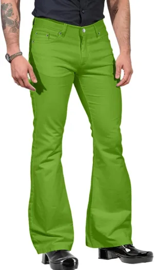 Men's Retro 70s Bell Bottom Pants Stretch Fit Comfortable Flared Legs Classic for Disco Nights 60s Fashion Trend