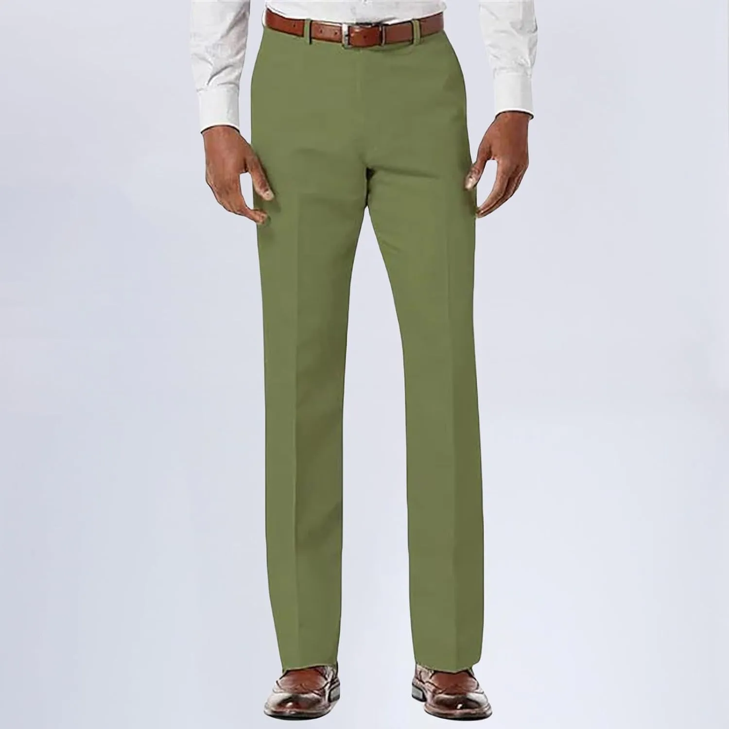 Mens Slim Fit Dress Pants Business Casual Golf Chino Pants Stretch Pleated Slacks Relaxed Work Suit Pants Trousers