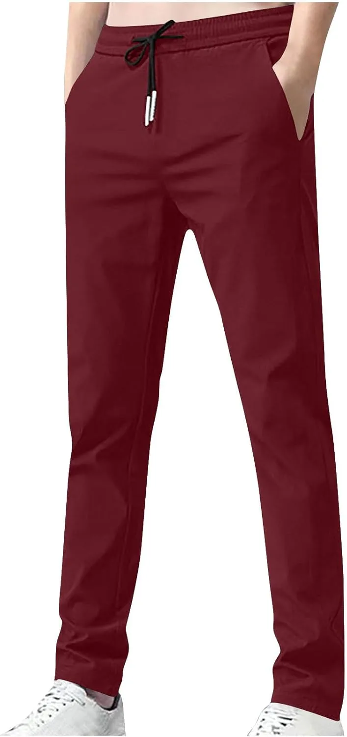Mens Slim Fit White Jogger Pants for Sports and Casual Wear Comfortable Athletic Lounge Pants