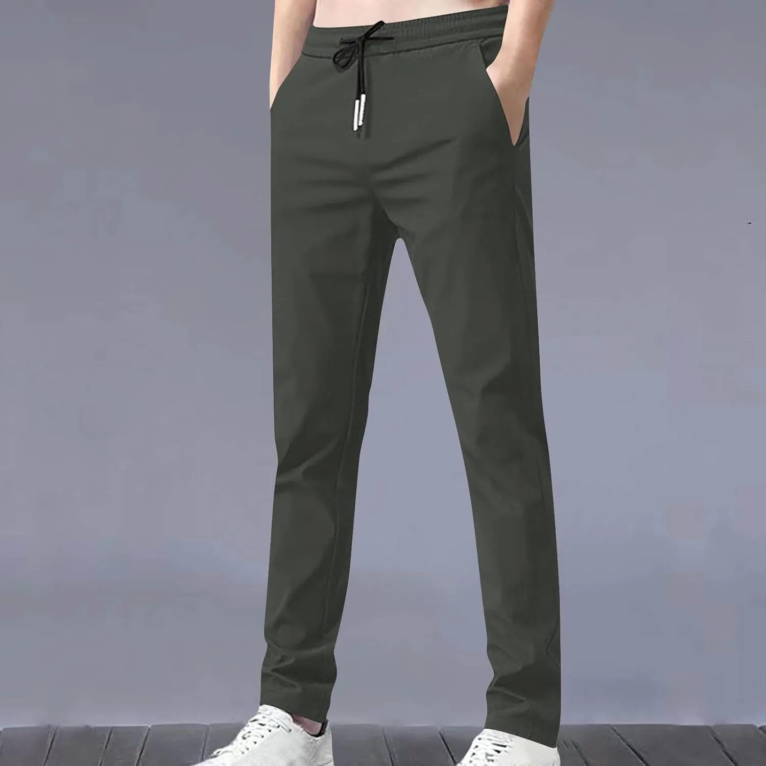 Mens Slim Fit White Jogger Pants for Sports and Casual Wear Comfortable Athletic Lounge Pants