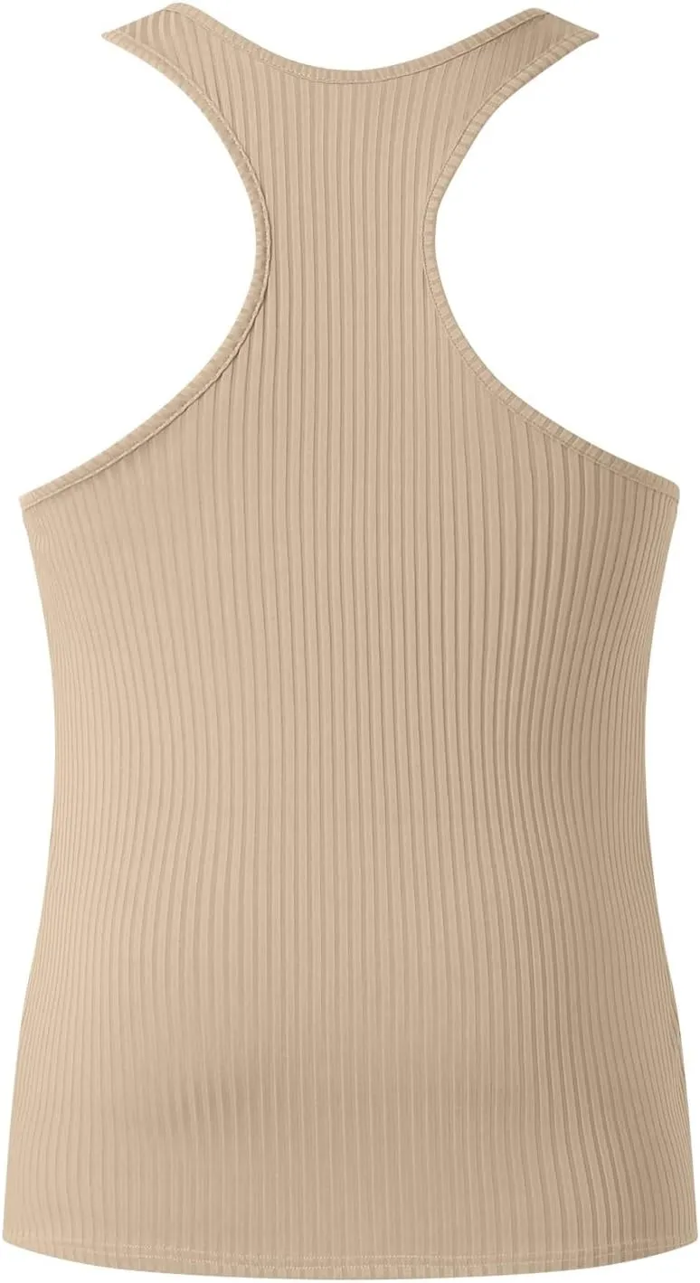 Mens Tank Tops Summer Solid Color Knitted Vertical Stripe Fitness Sports Tank Shirts