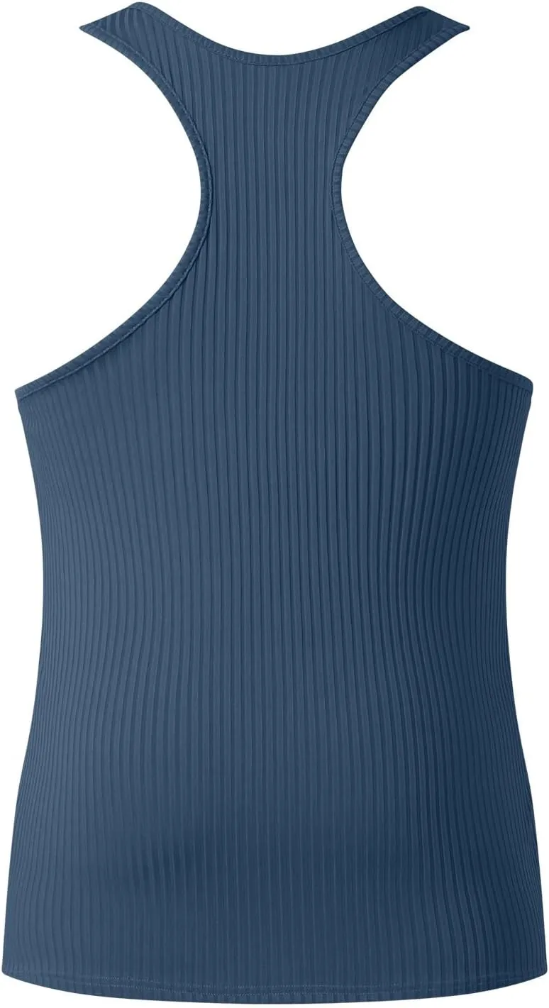 Mens Tank Tops Summer Solid Color Knitted Vertical Stripe Fitness Sports Tank Shirts