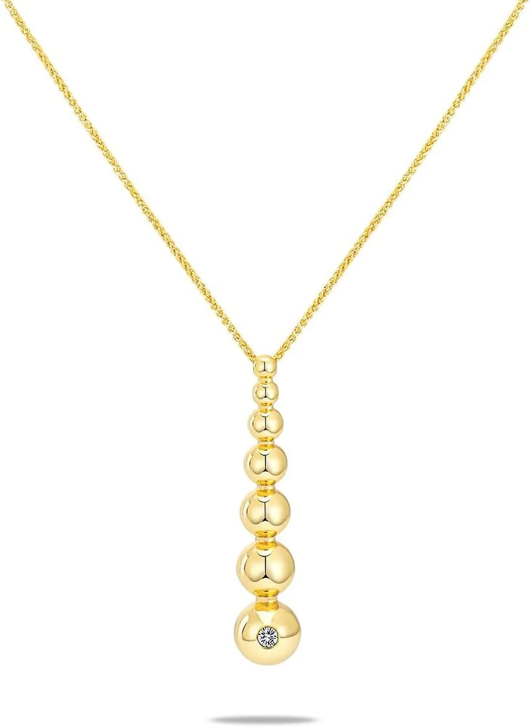 Milan Chiva Pendant Necklaces for Women 14K Gold Plated Chain Lightweight Dainty Jewelry