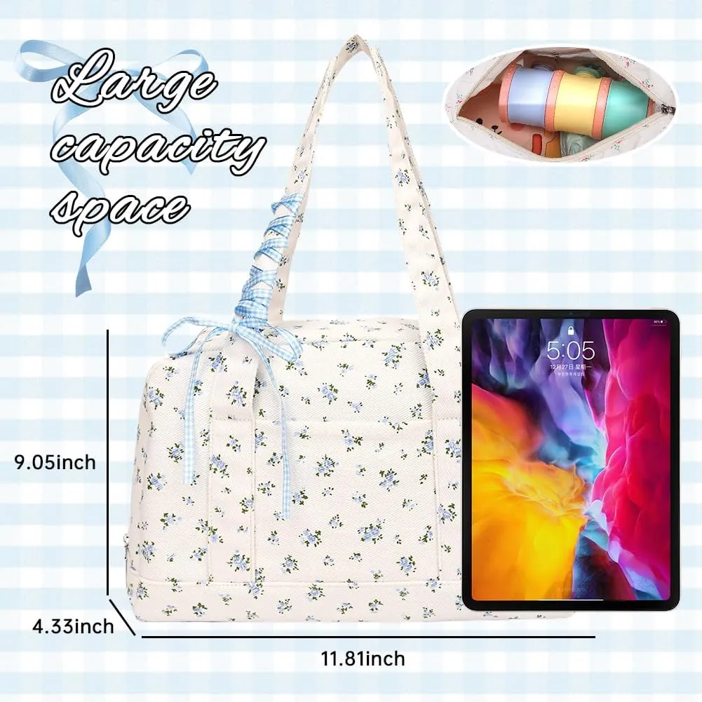 Mini Gym Bag for Women,Floral Quilted Duffel Bag Cute Flirty Aesthetic Tote Handbag Workout Sport Carry On Tote