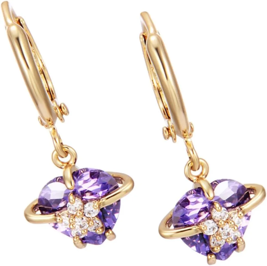 Minimalist Zircon Earrings Set Heart Flower Studs Trendy Boho Style for Daily Wear