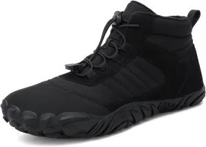 Mnplciea Barefoot Shoe Men Women Minimalist Trail Running Barefoot Sneakers Waterproof Hi-top Hiking Boots Wide Toe Box Cross Training Shoes Zero Drop Sole