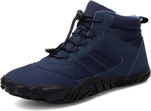 Mnplciea Barefoot Shoe Men Women Minimalist Trail Running Barefoot Sneakers Waterproof Hi-top Hiking Boots Wide Toe Box Cross Training Shoes Zero Drop Sole