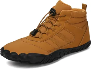 Mnplciea Barefoot Shoe Men Women Minimalist Trail Running Barefoot Sneakers Waterproof Hi-top Hiking Boots Wide Toe Box Cross Training Shoes Zero Drop Sole