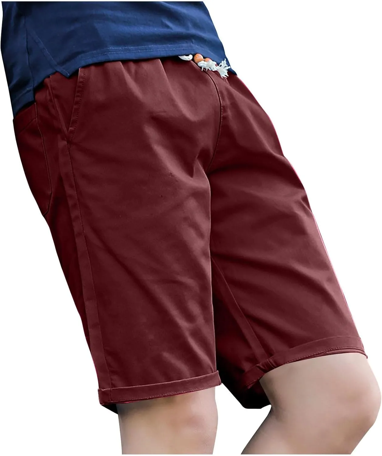 Muscularfit Mens Cotton Beach Shorts Outdoor Casual Lightweight Breathable Shorts with Pockets Drawstring Elastic Waist Short
