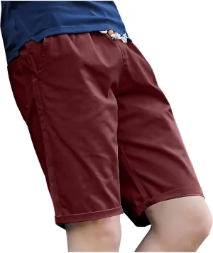 Muscularfit Mens Cotton Beach Shorts Outdoor Casual Lightweight Breathable Shorts with Pockets Drawstring Elastic Waist Short