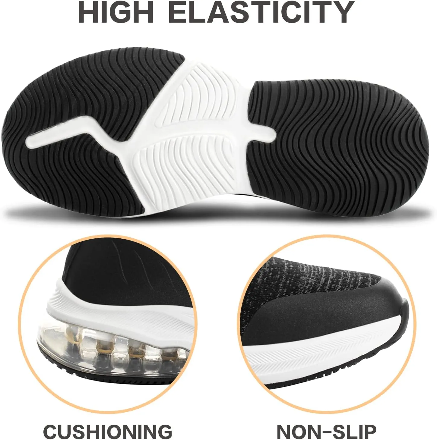 Negash Fashion Sneakers for Men Breathable Sock Shoes for Men Casual Slip On Walking Sneakers Lightweight Running Shoes