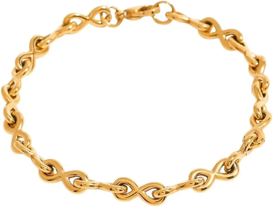 New 2026 Unisex Gold Color Two Tone Chain Bracelet Oval Rectangle Long Paperclip Anklet Chunky Link Two-Tone B Jewelry Findings Fashion Trendy Accessories Creative Gift For Women And Men
