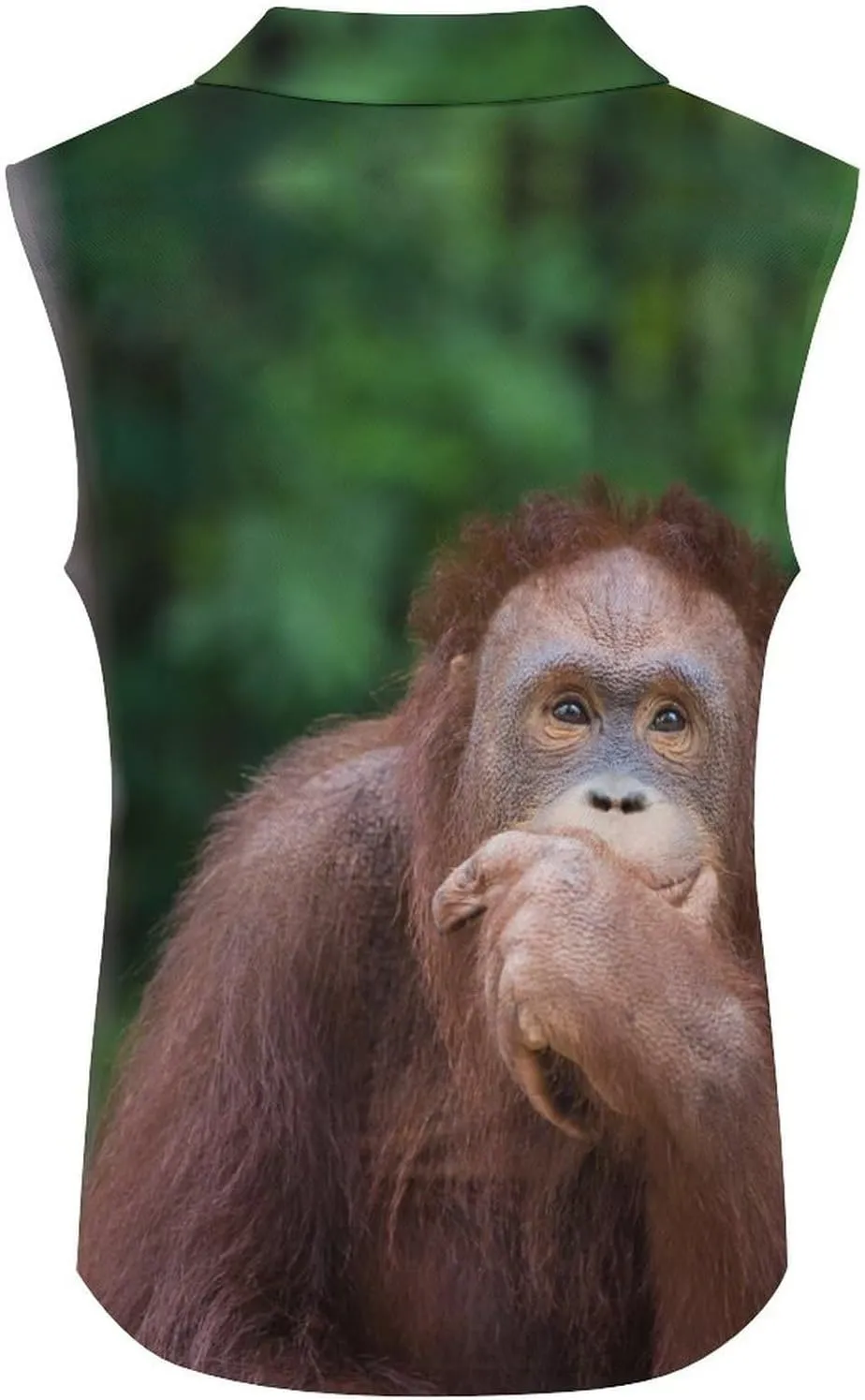 Orangutans Posting Thinking Women's Sleeveless Golf Polo Shirts Athletic Tank Tops