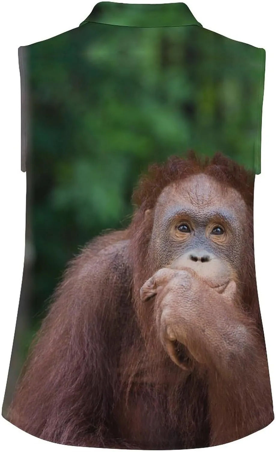 Orangutans Posting Thinking Women's Sleeveless Golf Polo Shirts Athletic Tank Tops