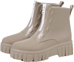 Outdoor Work Booties Women's Thick Soled Rain Boots Waterproof Mid Tube Non Slip Outdoor Water Shoes Outdoor Gardening Work