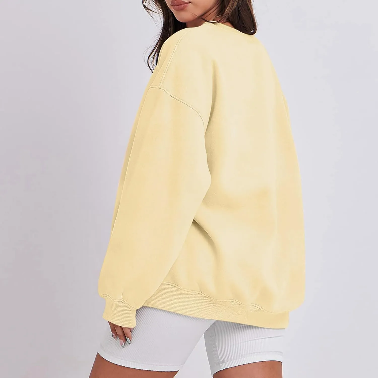 Oversized Sweatshirt For Women,2024 Fall Casual Crewneck Pullover Sweatshirt Soft Comfy Fleece Long Sleeve Sweatshirt
